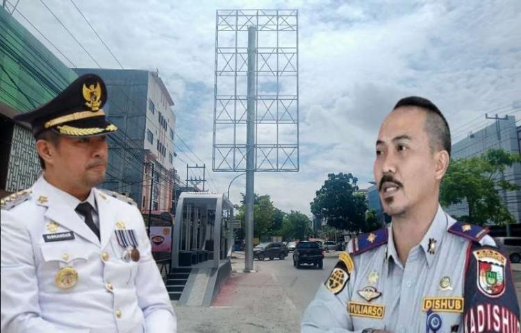 Hampir 2 Minggu, Halte dan Tiang Reklame Jalan Riau Tak Ditindak, Pj Walikota dan Kadishub "Tutup Mata kah?"
