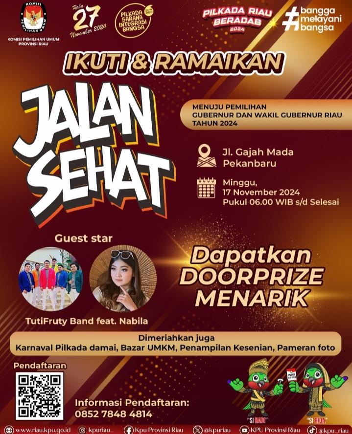 Jalan Sehat KPU Riau Menuju Pemilihan Gubernur dan Wakil Gubernur Riau 2024