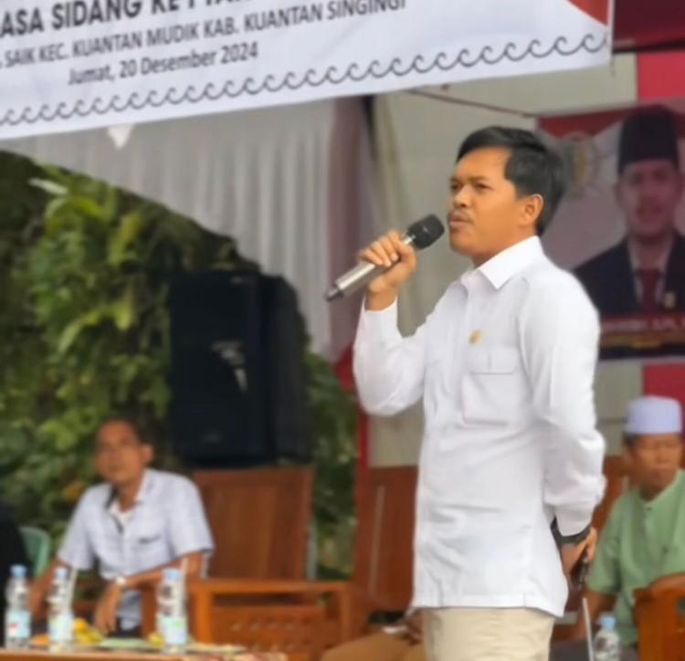 Warga Desa Saik Sambut Suka Cita Reses Ketua Gerindra Kuansing Reky Fitro