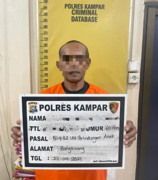 Cabuli Anak Dibawah Umur, Pensiunan PNS di Kampar Ditangkap Polisi