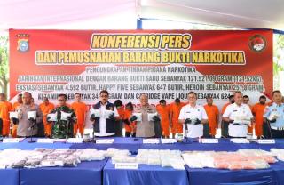 Polda Riau Musnahkan Narkoba Senilai 123,7 Miliar